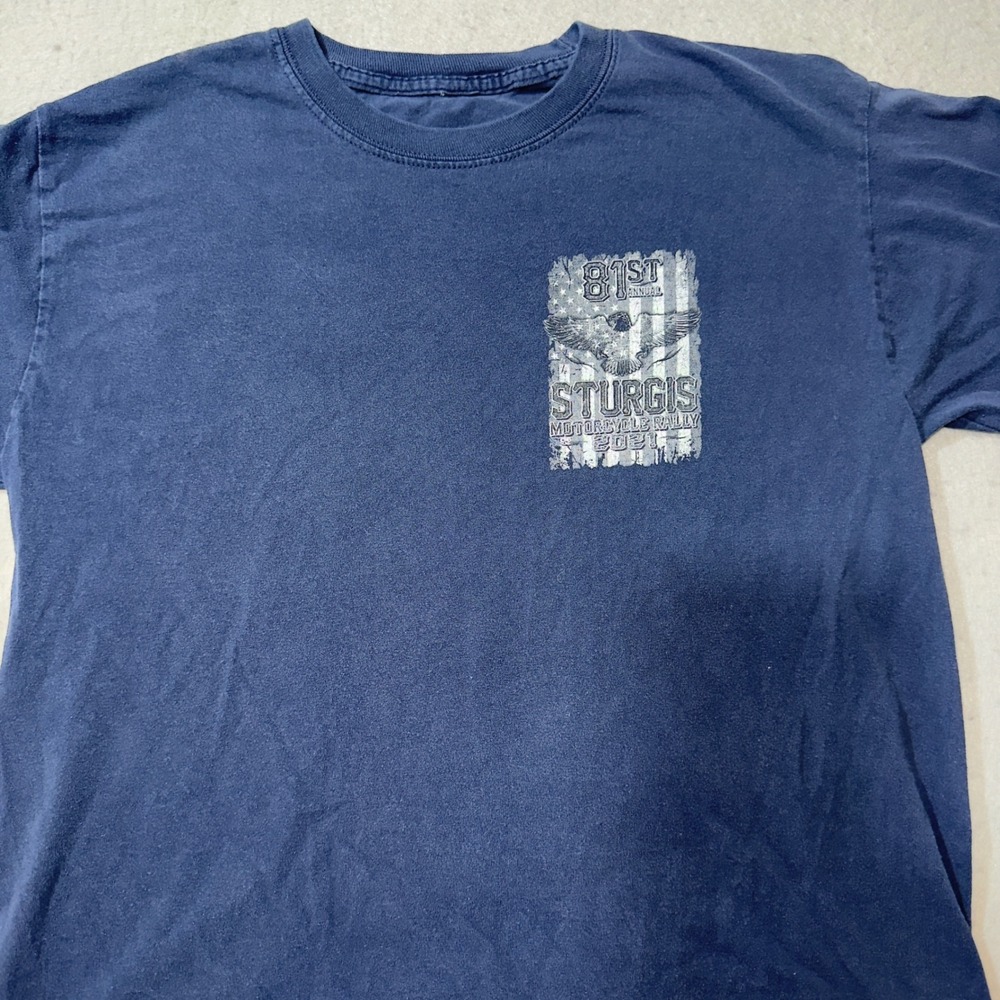 Sturgis‎ Motorcycle Rally 2021 81st Annual Long Sleeve Graphic T-Shirt Navy Blue